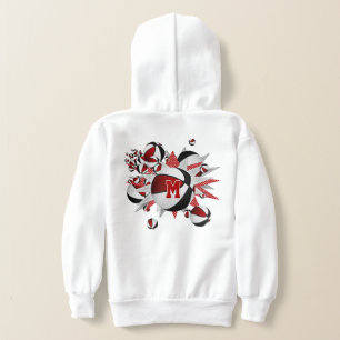 Mädchenschwarze Basketballstars mit Monogramm Hoodie