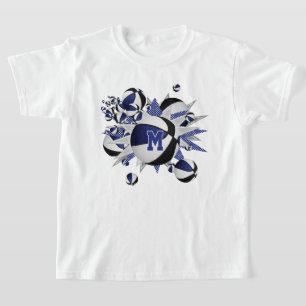 Mädchenschwarze Basketballstars mit Monogramm T-Shirt