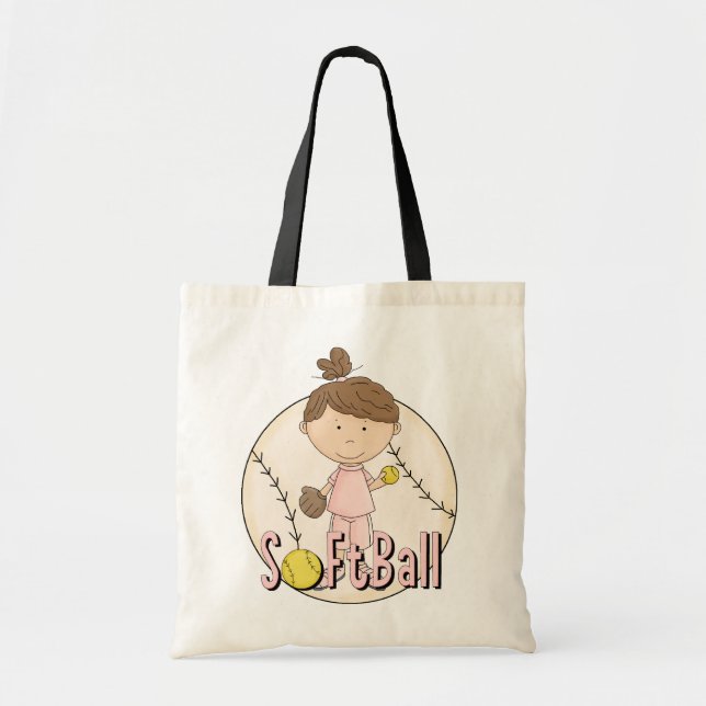 Mädchensoftball-T - Shirts und Geschenke Tragetasche (Vorne)