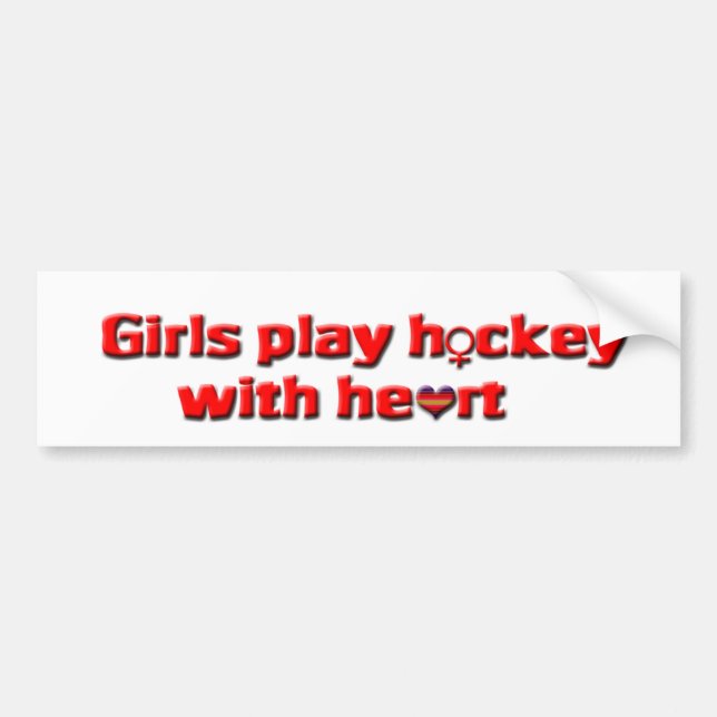 Mädchenspiel-Hockey mit Herz-weiblichem Autoaufkleber (Vorne)