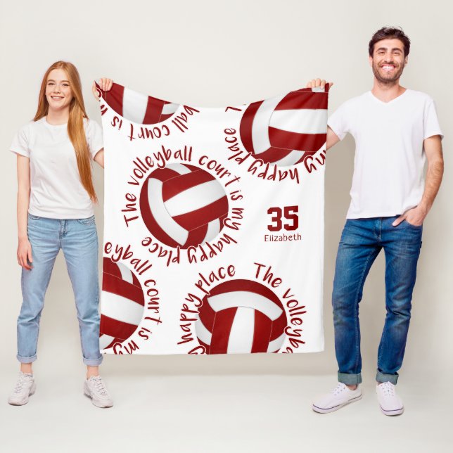 Mädchenspielplatz mit weißem Volleyballfeld Fleecedecke (Beispiel)