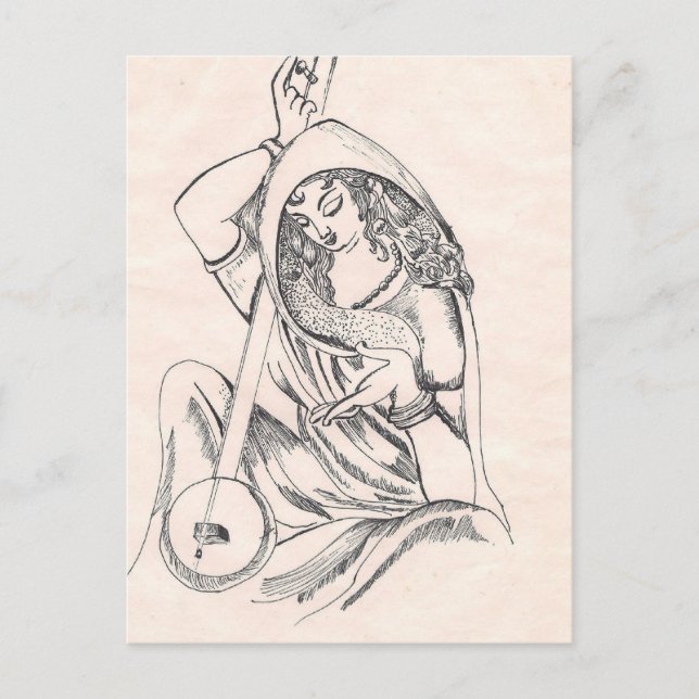 Mädchenspielsitar Postkarte (Vorderseite)