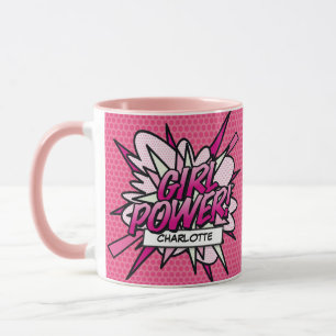 MÄDCHENSTÄRKE Name Spaß Retro-Comic- Pop-Art Tasse