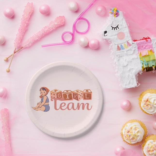 Mädchenteam Pappteller (Party)