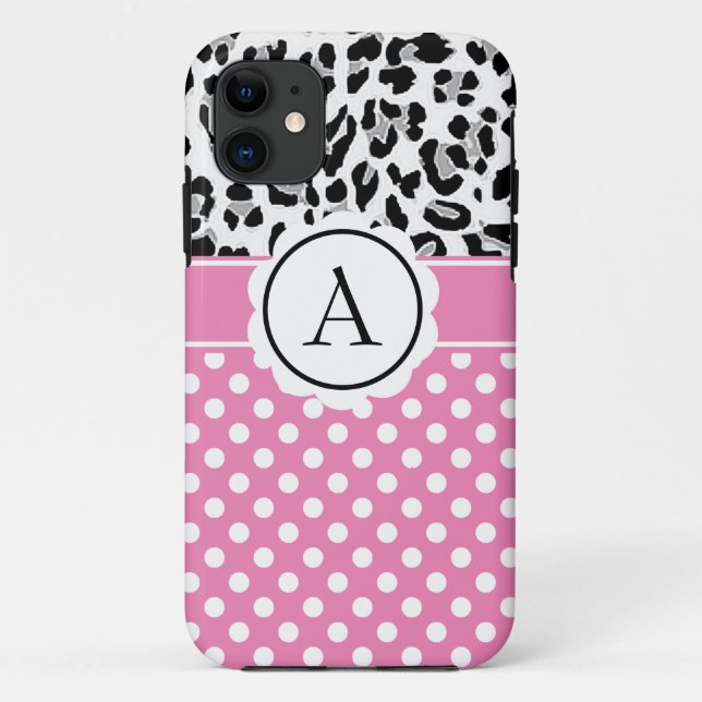 Mädchenteile und Tiere drucken Monogramm Case-Mate iPhone Hülle (Rückseite)