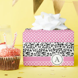Mädchenteile und Tiere drucken Monogramm Geschenkpapier