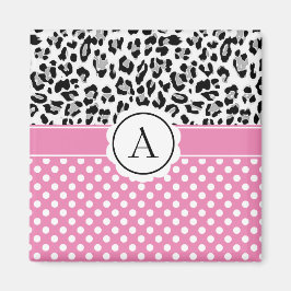 Mädchenteile und Tiere drucken Monogramm Magnet