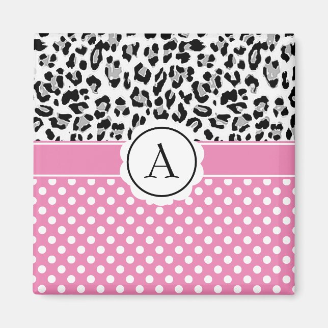 Mädchenteile und Tiere drucken Monogramm Magnet (Vorne)