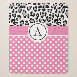 Mädchenteile und Tiere drucken Monogramm Sherpadecke