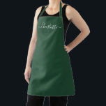 Mädchenwaldgrün, benutzerdefinierte Skriptbezeichn Schürze<br><div class="desc">Personalisierte waldgrün angepasste moderne Skriptname Text monogram solide schlichte Farbe einfach gürlich elegante elegante wald grün und weiß Text Küche Schürze. Anpassen,  personalisieren Sie es mit Namen,  Zitat,  Phrasen oder Text. Geeignet für Köche,  Koch,  Keramik,  Keramiken,  Handwerk,  Arbeit,  Küche,  Backen,  Grillen,  Grill etc.</div>