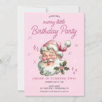 Mädchenweihnachtsfeier Einladung fröhlich wenig