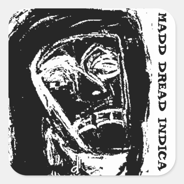 MADD DREAD INDICA QUADRATISCHER AUFKLEBER (Vorderseite)