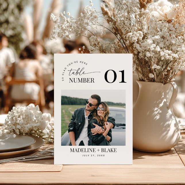 MADDIE Table Numbers with Photo Einladung (Von Creator hochgeladen)