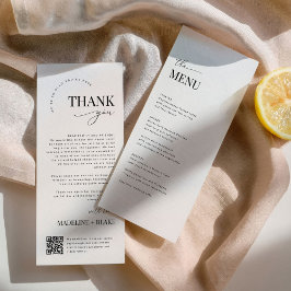 MADDIE Wedding Thank You Note with QR Code Menükarte