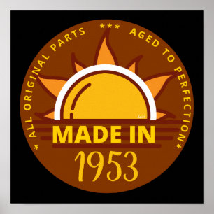 MADE 1953 lustiges Geburtstagsgeschenk Poster