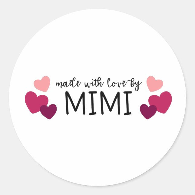 Made by Mimi Runder Aufkleber (Vorderseite)