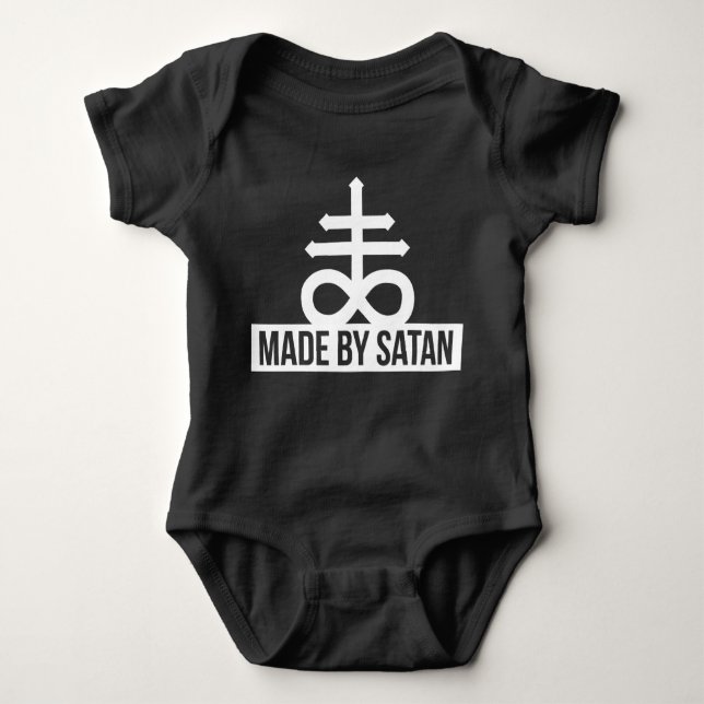 Made by Satan - Cross 666 Antichrist - Baby Strampler (Vorderseite)