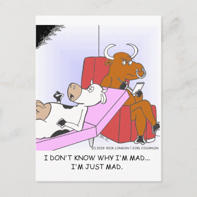 Made Cow in Therapy Funny Gifts & Sammlerstücke Postkarte (Vorderseite)