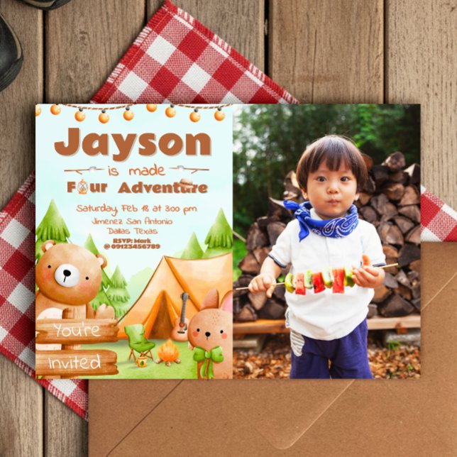 Made Four Adventure - Camping mit Picture Einladung (Made Four Adventure - Camping with Picture Invitation)