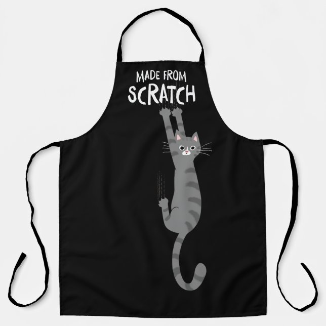 Made from Scratch Funny Tabby Cat Hanging on Schürze (Vorderseite)