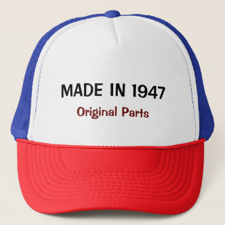 Made in 1947, Original Parts text design Truckerkappe