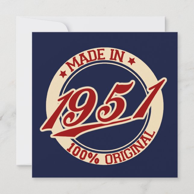 Made in 1951 karte (Vorderseite)