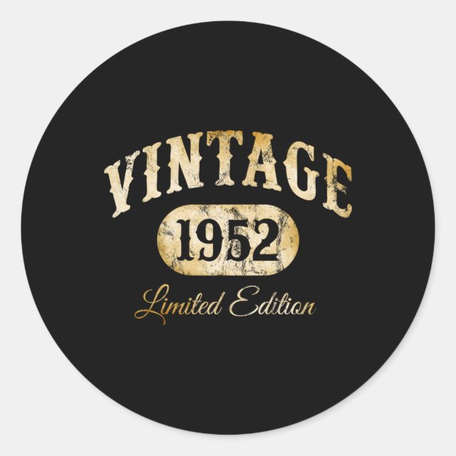 Made in 1952 runder aufkleber (Vorderseite)