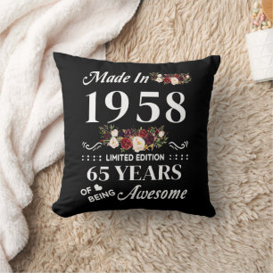 Made in 1958 limitierte Ausgabe 65 Jahre des Seins Kissen
