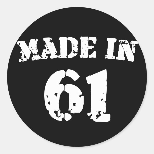 Made in 1961 runder aufkleber (Vorderseite)