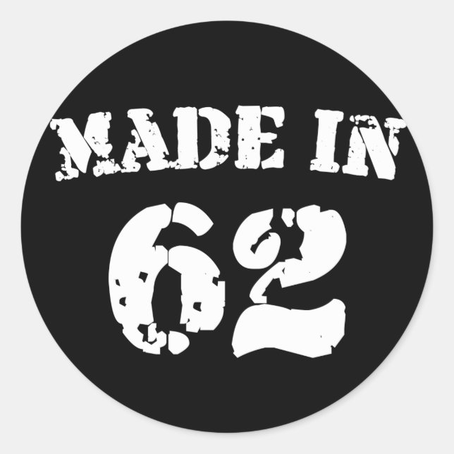 Made in 1962 runder aufkleber (Vorderseite)