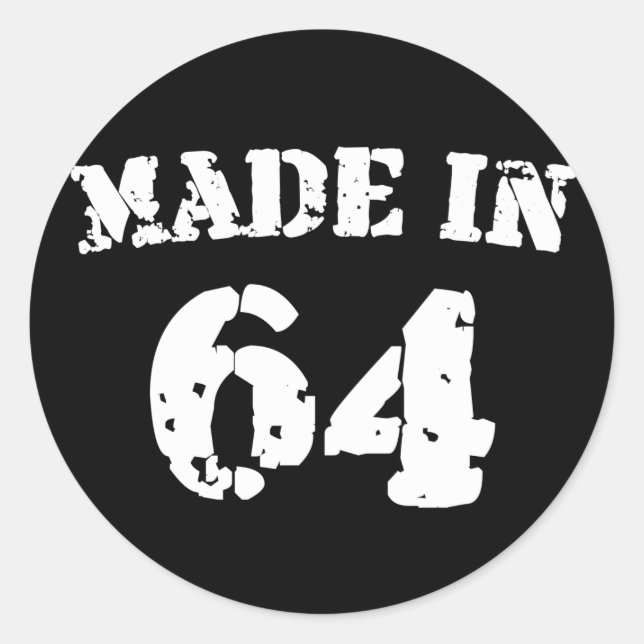 Made in 1964 runder aufkleber (Vorderseite)