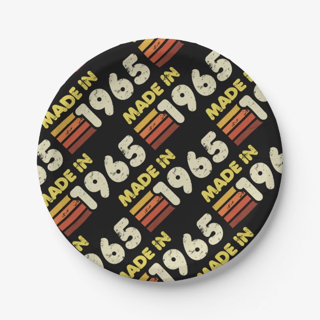 Made in 1965 60. Geburtstag Pappteller (Vorderseite)