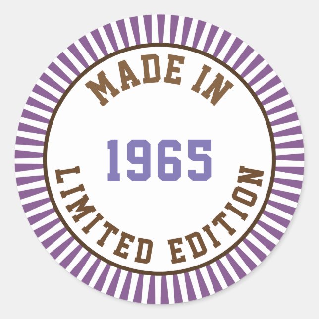 Made in 1965 runder aufkleber (Vorderseite)