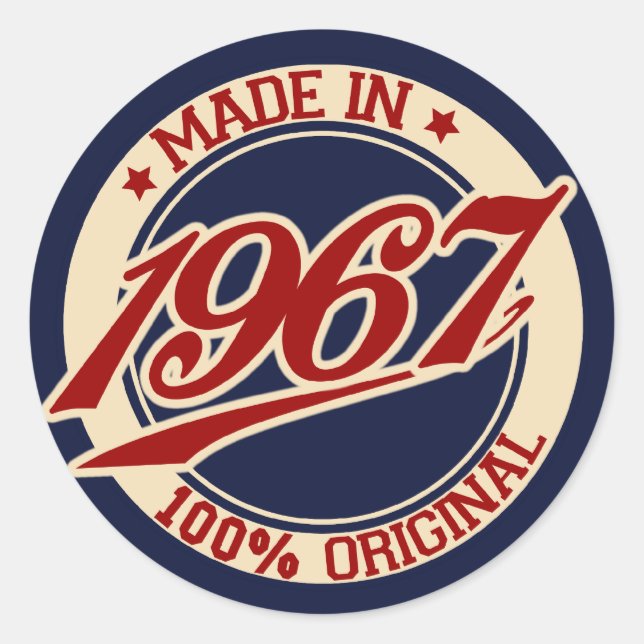 Made in 1967 runder aufkleber (Vorderseite)