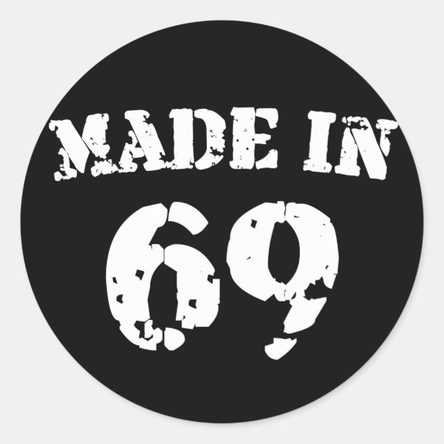 Made in 1969 runder aufkleber (Vorderseite)