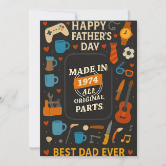 Made in 1974 Alle Original Teile Vater Geschenke V Einladung