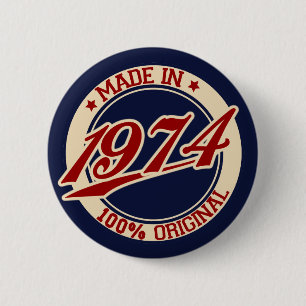 Made In 1974 Button