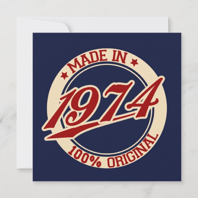 Made In 1974 Karte (Vorderseite)