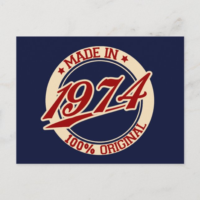 Made In 1974 Postkarte (Vorderseite)