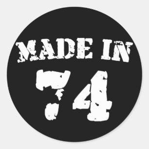 Made In 1974 Runder Aufkleber