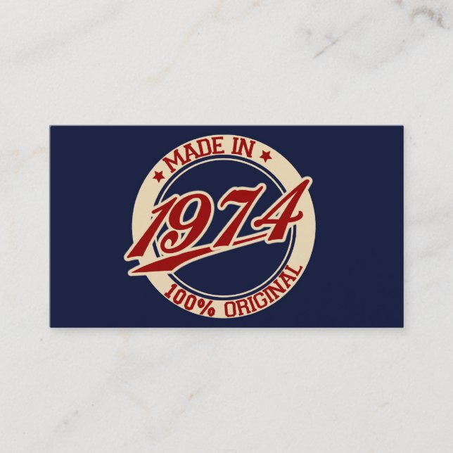 Made In 1974 Visitenkarte (Vorderseite)