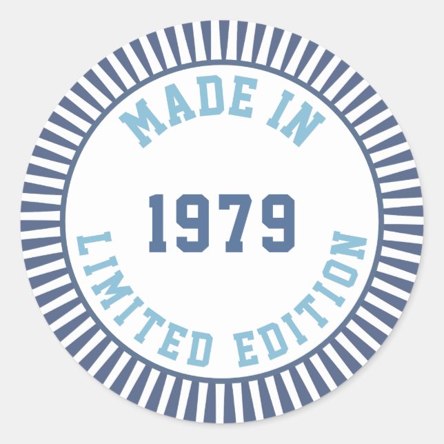 Made in 1979 runder aufkleber (Vorderseite)