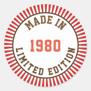 Made in 1980 runder aufkleber