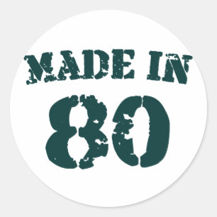 Made in 1980 runder aufkleber