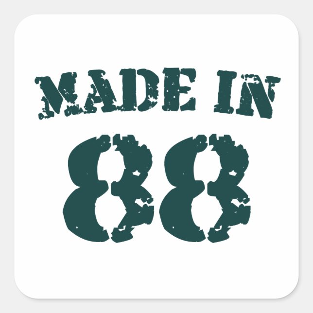 Made in 1988 quadratischer aufkleber (Vorderseite)