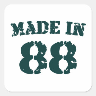 Made in 1988 quadratischer aufkleber