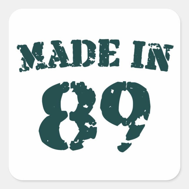 Made in 1989 quadratischer aufkleber (Vorderseite)