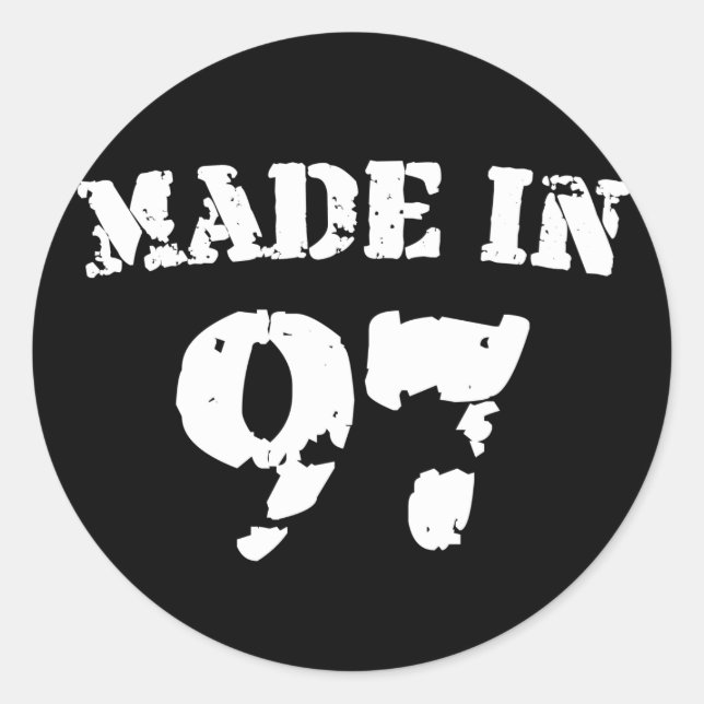 Made in 1997 runder aufkleber (Vorderseite)