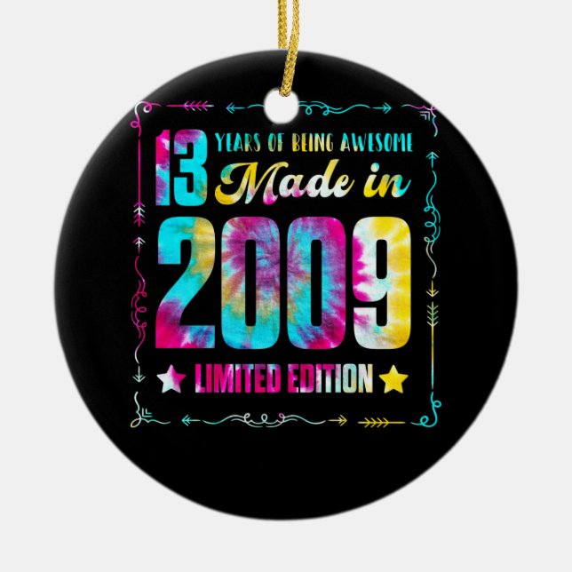 Made In 2009 13th Birthday 13 Year Being Awesome Keramik Ornament (Vorne)