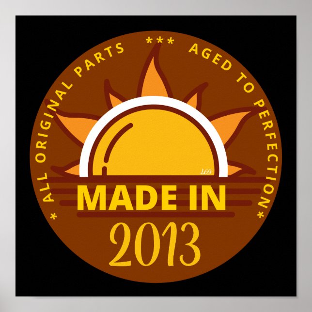 MADE IN 2013 lustiges Geburtstagsgeschenk Poster (Vorne)